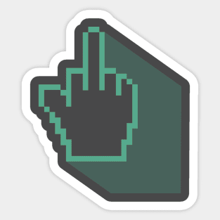 80s 90s pixelated middle finger Sticker